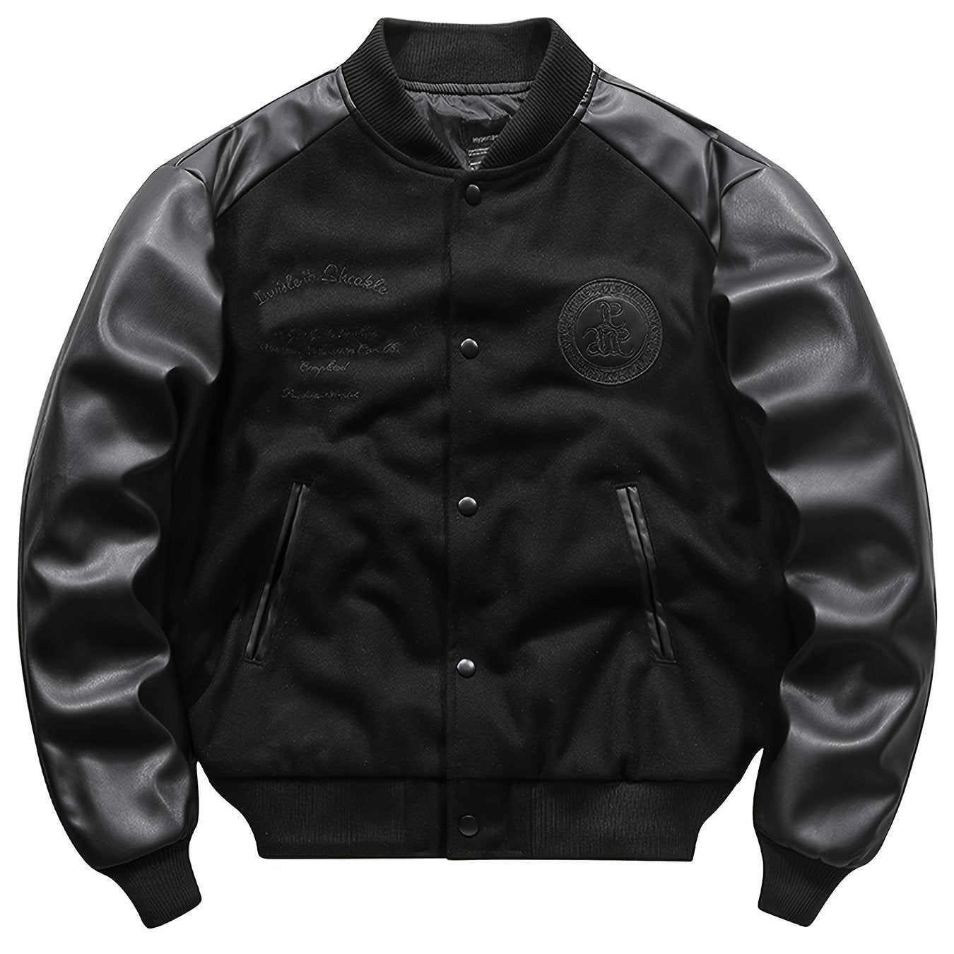 Men's Retro Embroidered Print Thick Baseball Jacket