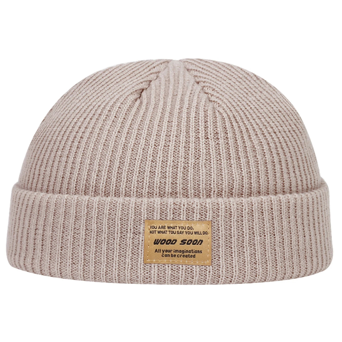 Unisex WOOD SOON Sewing Label Beanies Hats Autumn and Winter Warm Knitted Hat Hip Hop Boy Girls Caps