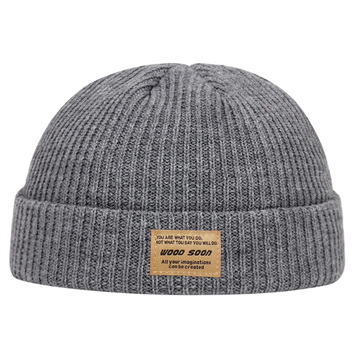 Unisex WOOD SOON Sewing Label Beanies Hats Autumn and Winter Warm Knitted Hat Hip Hop Boy Girls Caps