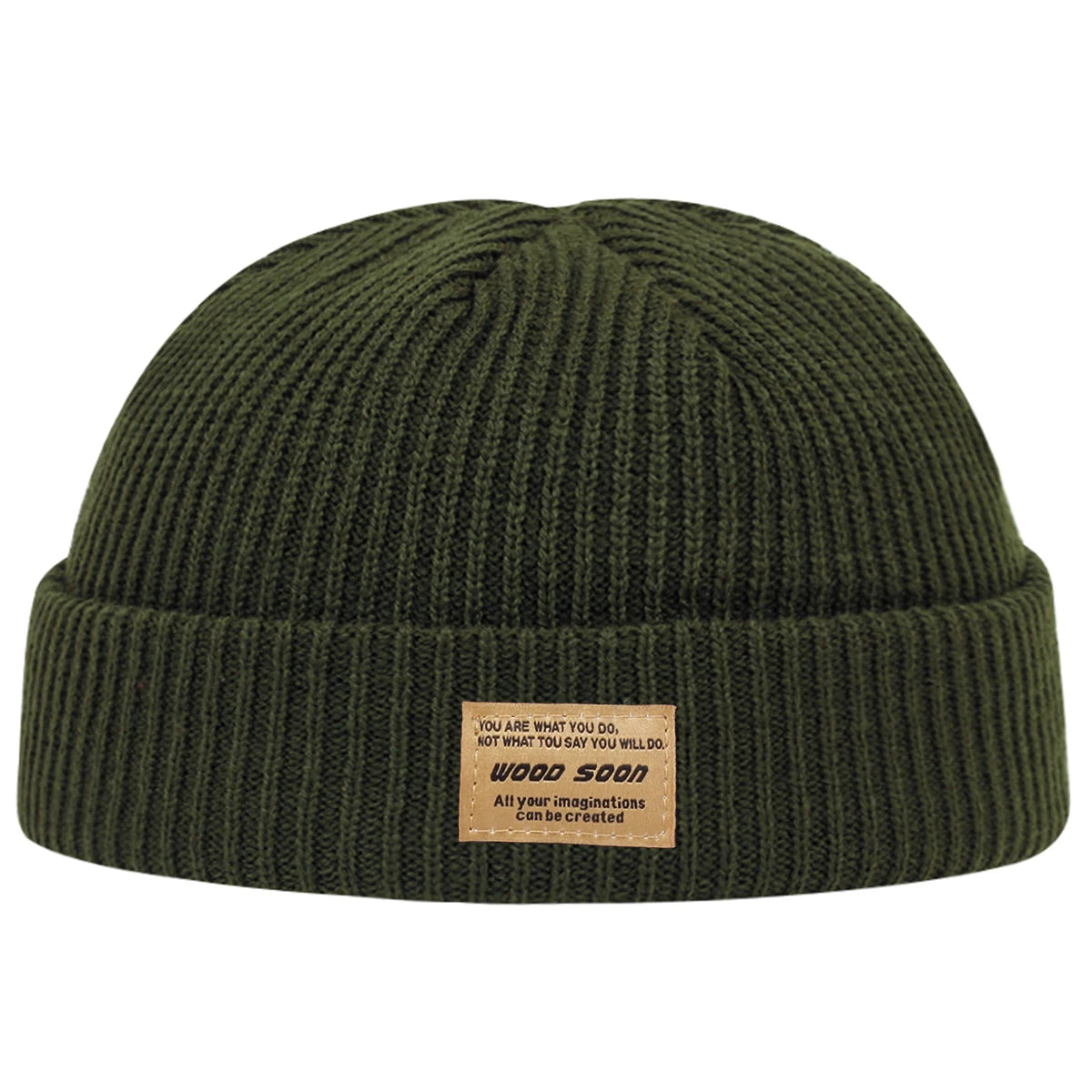 Unisex WOOD SOON Sewing Label Beanies Hats Autumn and Winter Warm Knitted Hat Hip Hop Boy Girls Caps