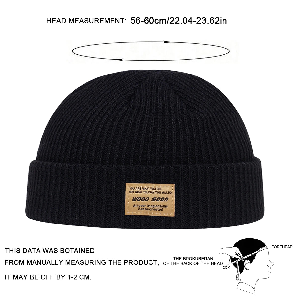 Unisex WOOD SOON Sewing Label Beanies Hats Autumn and Winter Warm Knitted Hat Hip Hop Boy Girls Caps