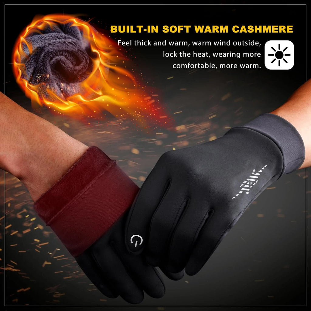 YANBIGUO Winter Gloves Waterproof Thermal Touch Screen Thermal Windproof Warm Gloves Cold Weather Running Sports Hiking Ski