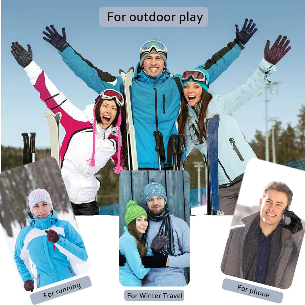 Breathable Winter Touchscreen Anti Slip Upgraded Thermal Warm Knitted Outdoor Cycling Sports Gloves Men Women for Running