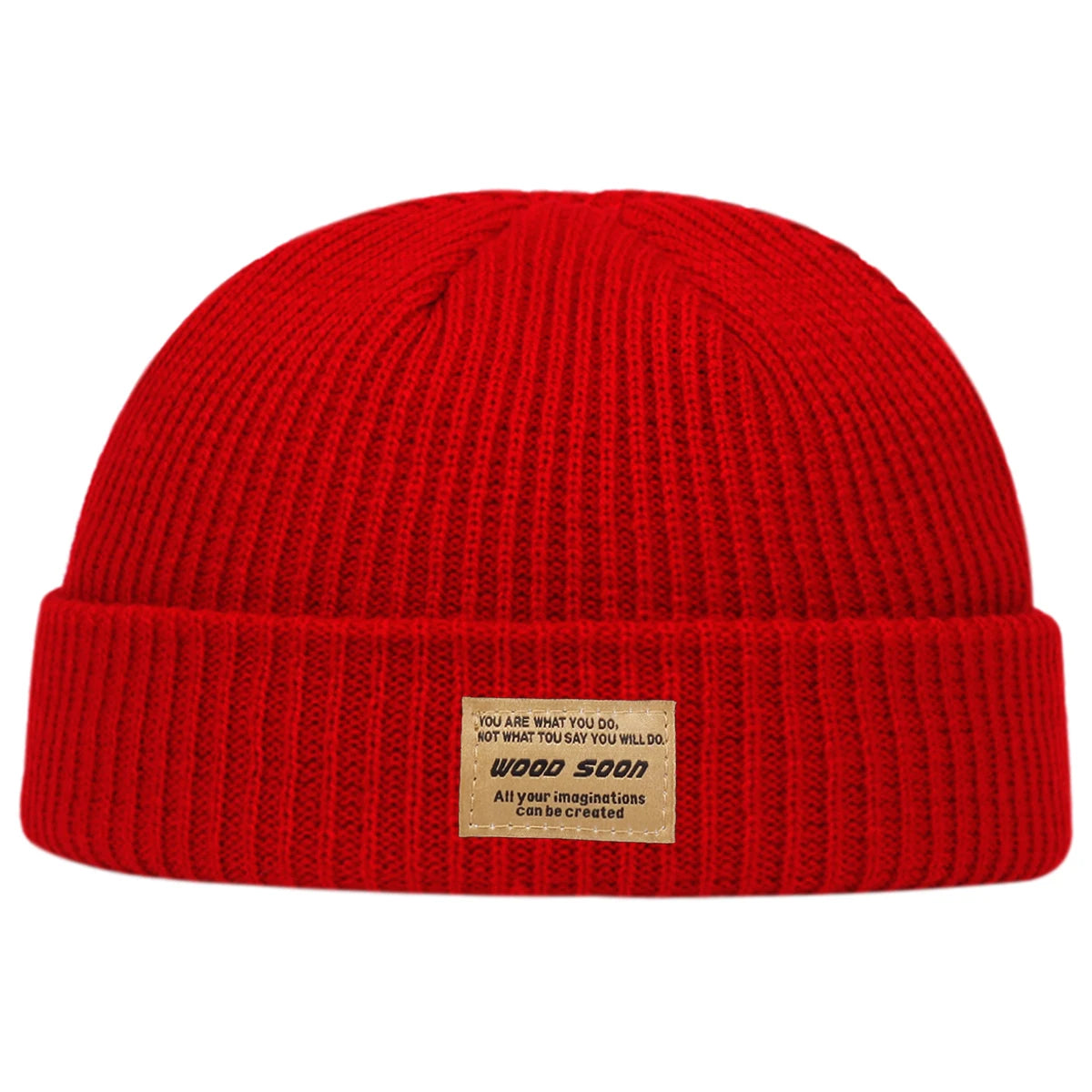 Unisex WOOD SOON Sewing Label Beanies Hats Autumn and Winter Warm Knitted Hat Hip Hop Boy Girls Caps