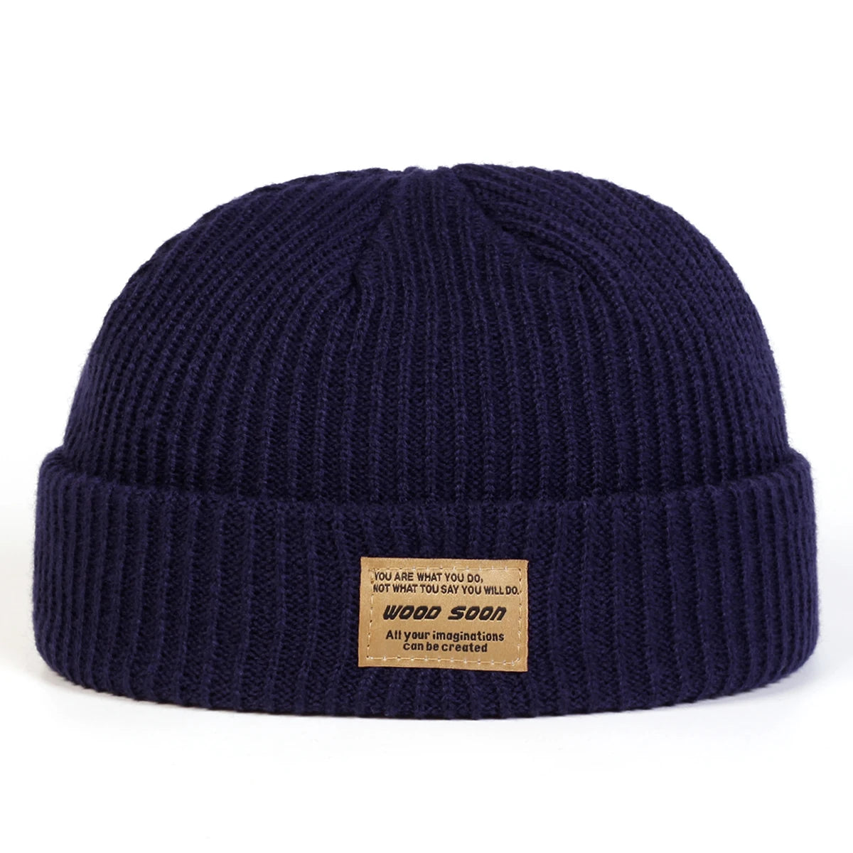 Unisex WOOD SOON Sewing Label Beanies Hats Autumn and Winter Warm Knitted Hat Hip Hop Boy Girls Caps