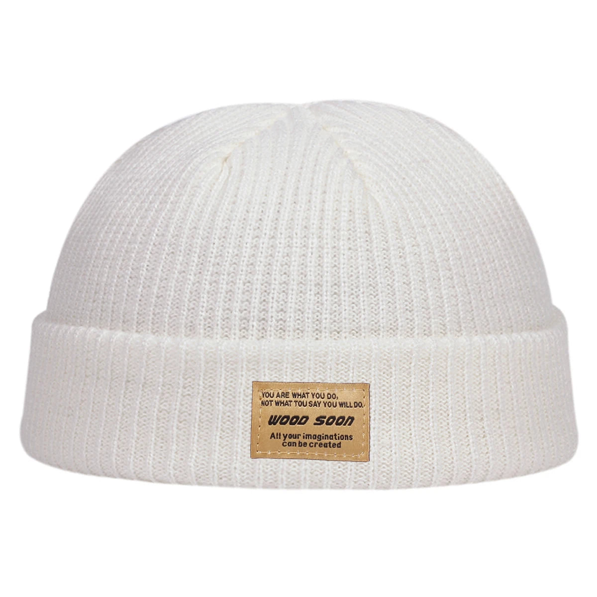Unisex WOOD SOON Sewing Label Beanies Hats Autumn and Winter Warm Knitted Hat Hip Hop Boy Girls Caps