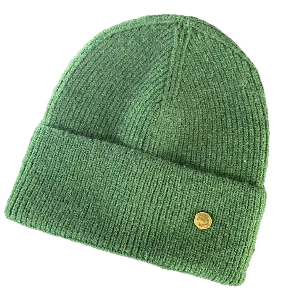 SolidcolorKorean knitted hat metal standard woolwomen's autumn andwinter Internet celebrityversatilewarmknitted windproof hatnew