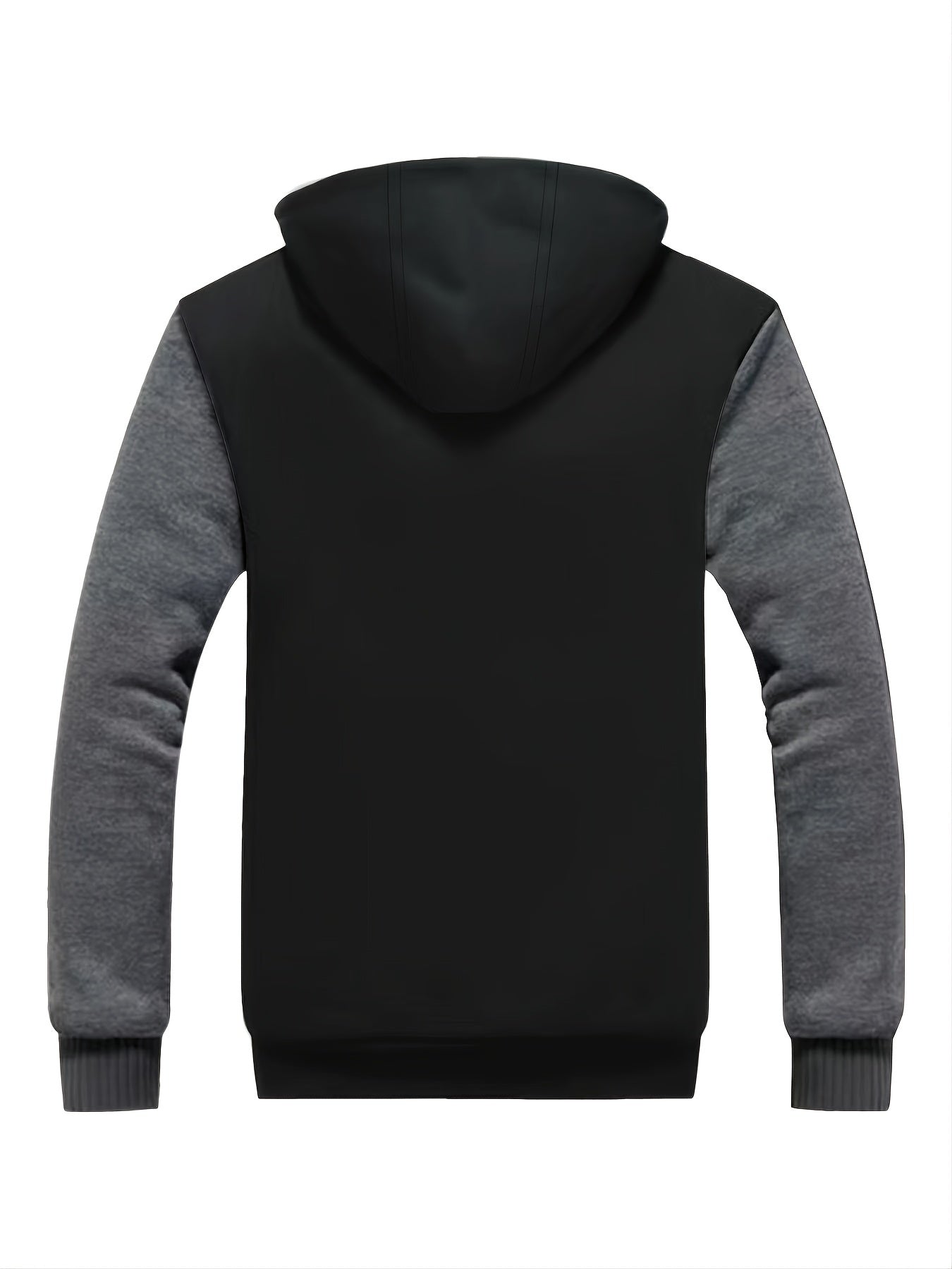 Men'S Winter Thick And Padded Warm Zip Up Hooded Jacket